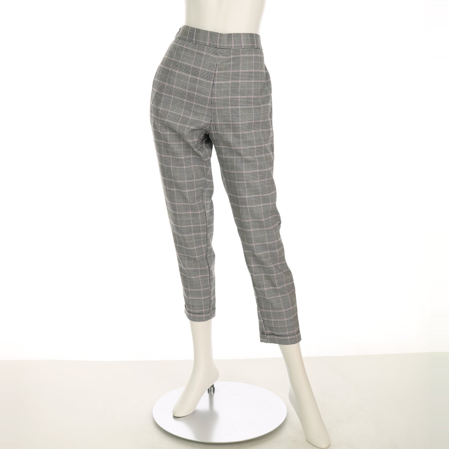グレンチェック柄テーパードパンツ