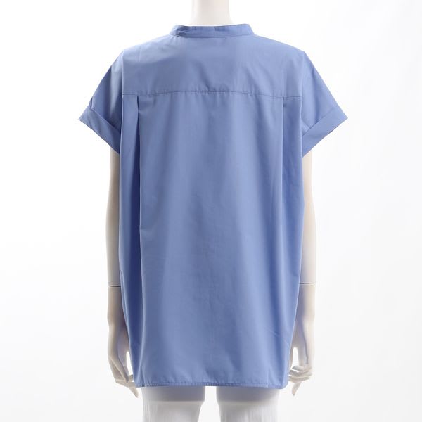 袖口折り返しスタンドカラーシャツ