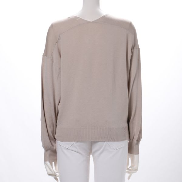 前後Vネックデザインドロップショルダーニット