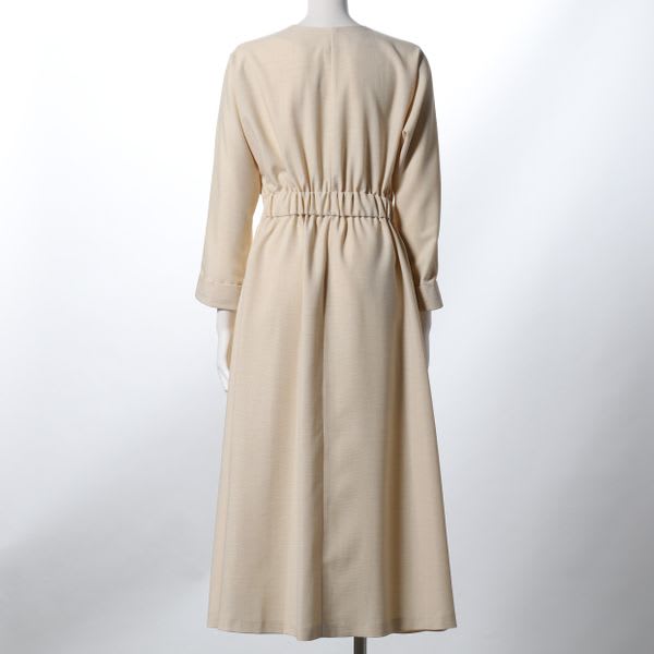 フロントボタンベルト付きワンピース
