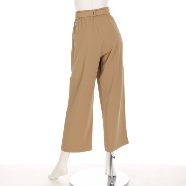 ウエストベルト付きストレートパンツ