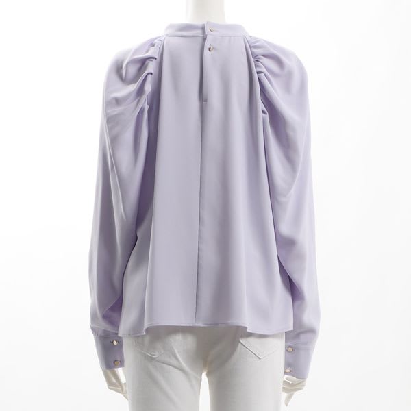 お袖デザインスタンドカラーブラウス