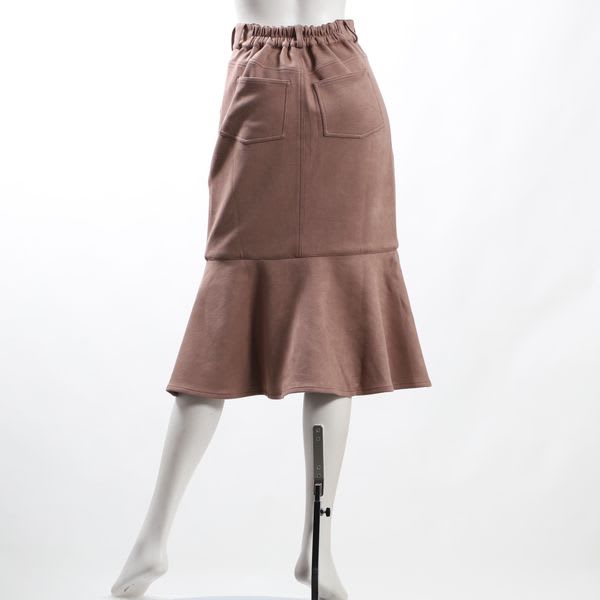 スエード調ラッフルマーメイドスカート