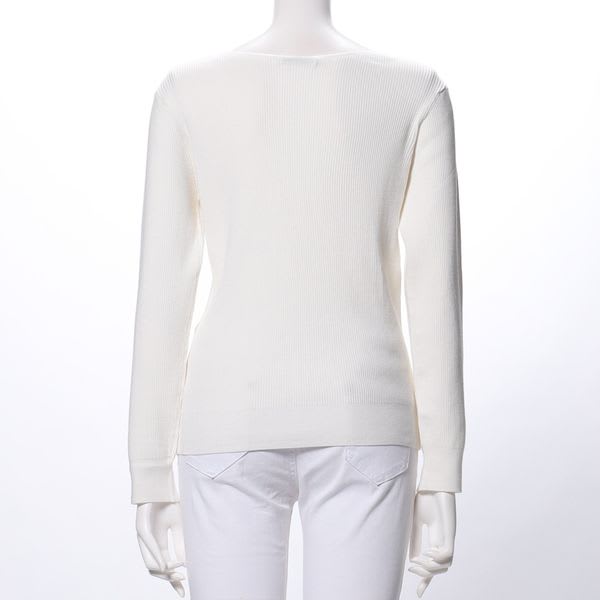 美デコルテVネック長袖ニットプルオーバー