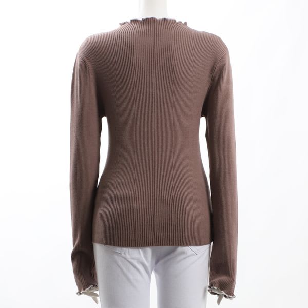 バイカラーメロウデザインリブニット