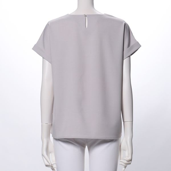 リネンライクVネックブラウス