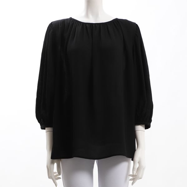 ギャザードネックパフスリーブブラウス