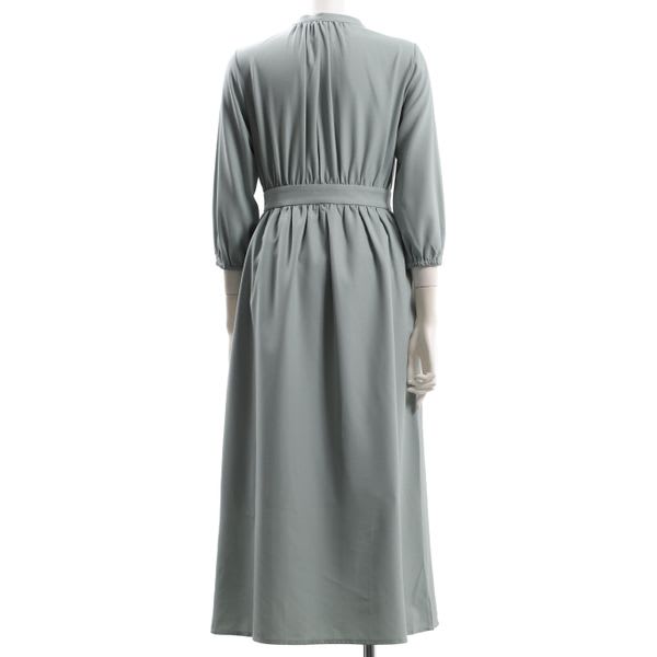 フロントボタンギャザーワンピース