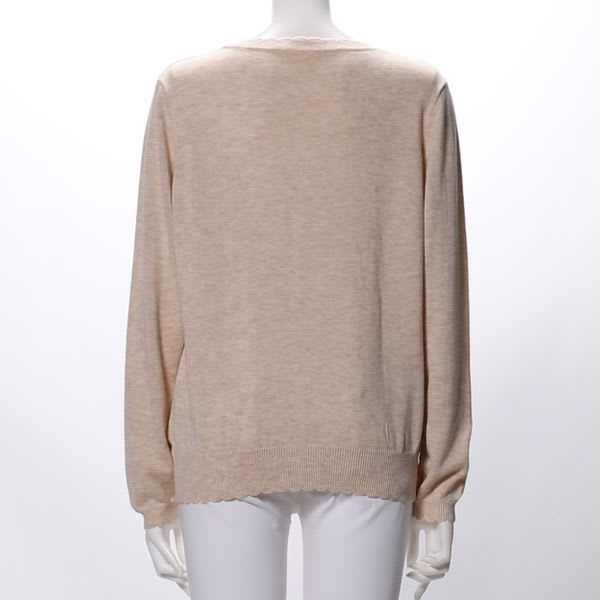 スカラップリブデザインニット