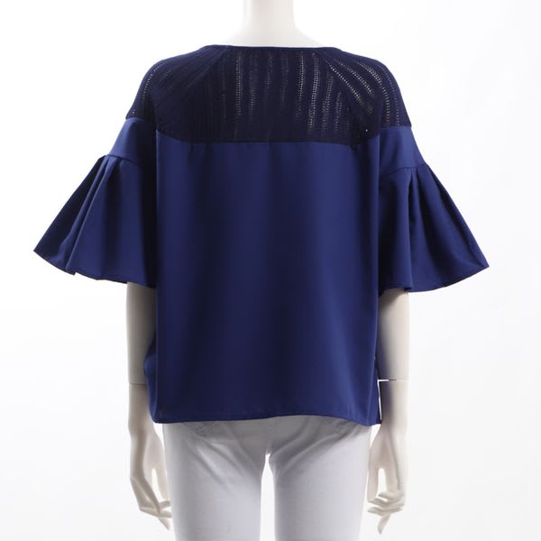 異素材切り替えシャツ/ブラウス