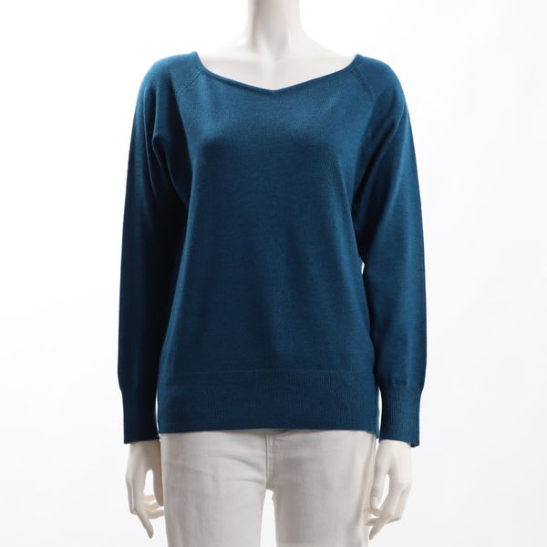 ラグランスリーブVネックニット