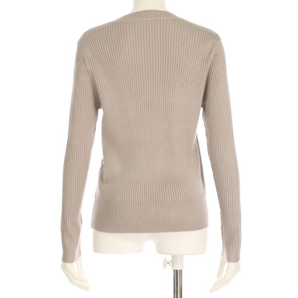 リブラウンドネックニットプルオーバー