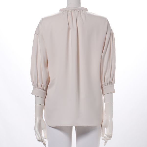 バルーンスリーブバンドカラーブラウス