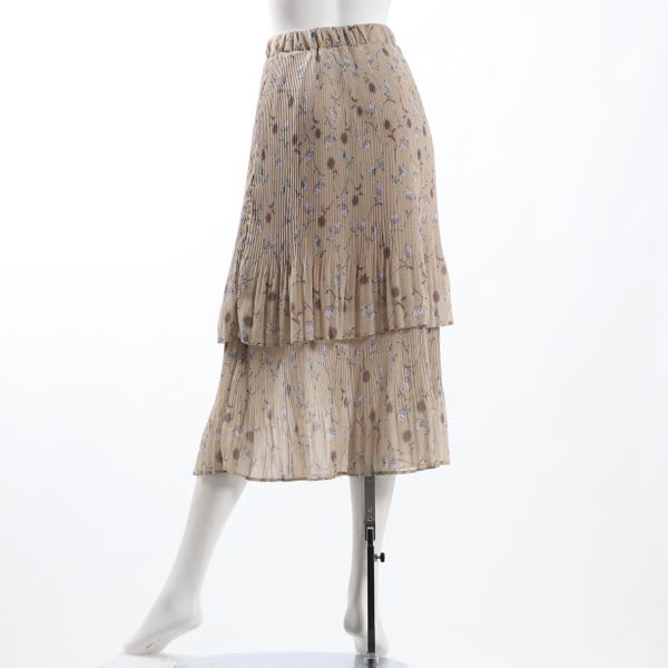 フリルプリーツ重ねスカート