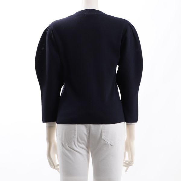 ボリュームスリーブクルーネックニット