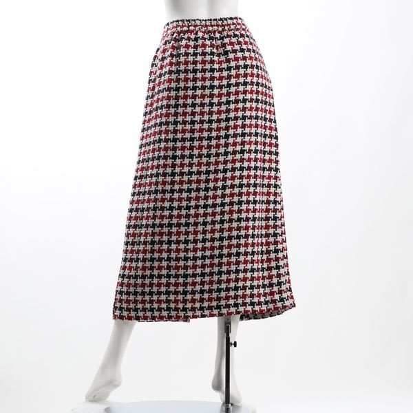 レトロ千鳥チェックセミタイトスカート