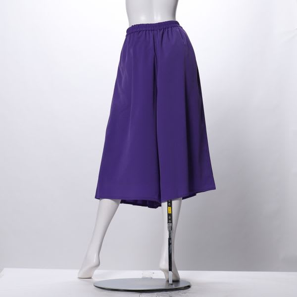 プリーツ切替ラップ風フレアパンツ