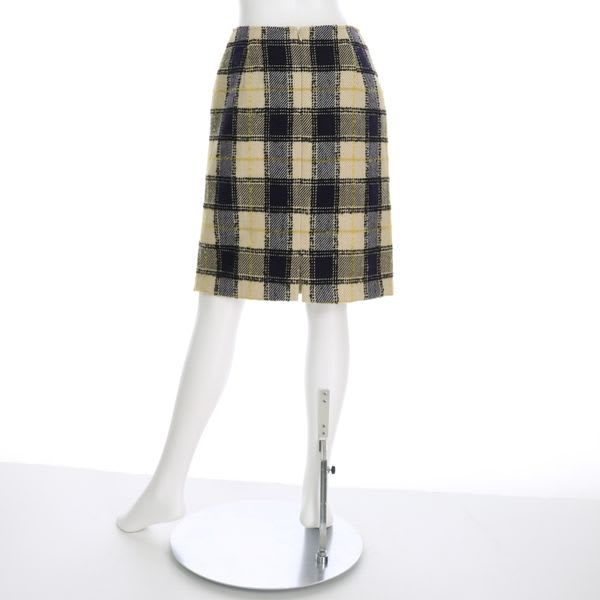 起毛素材チェック柄タイトスカート