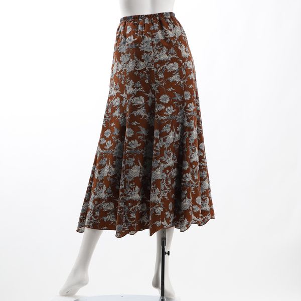 起毛フラワープリント花柄スカート