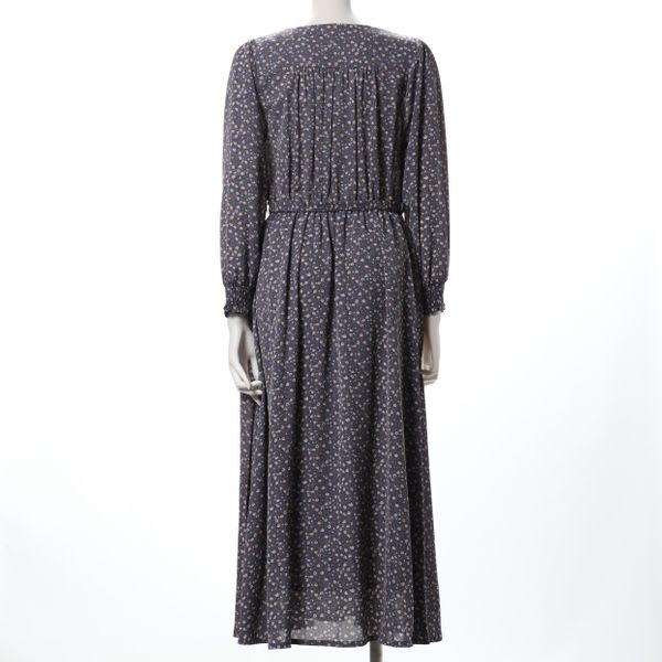 オータムフラワープリントカシュクールワンピース