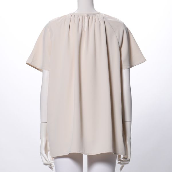 花柄ギャザーネックブラウス