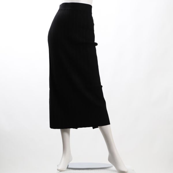 リブ幅切替バックスリットニットタイトスカート