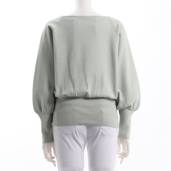 ふんわりお袖ボートネックニット