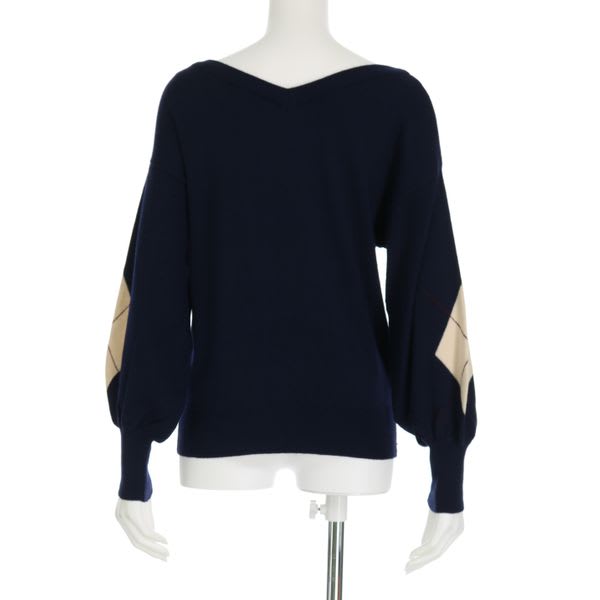 アーガイルデザインニットプルオーバー