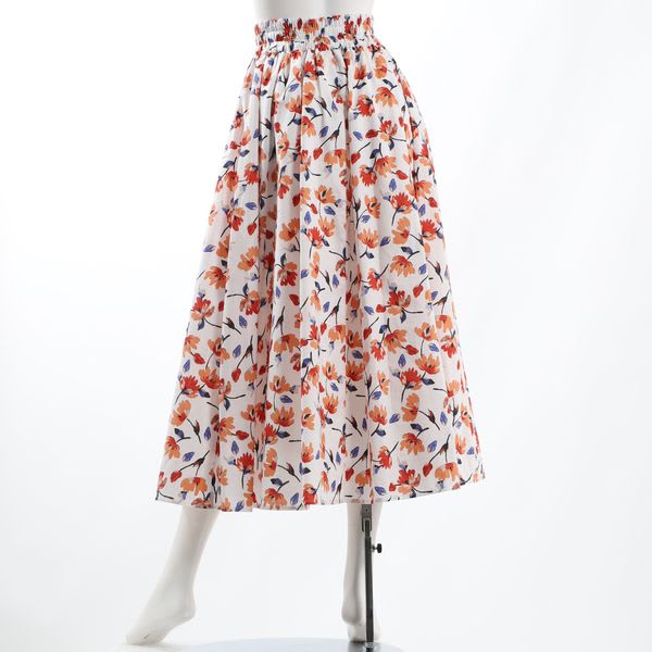 小花柄フレアスカート