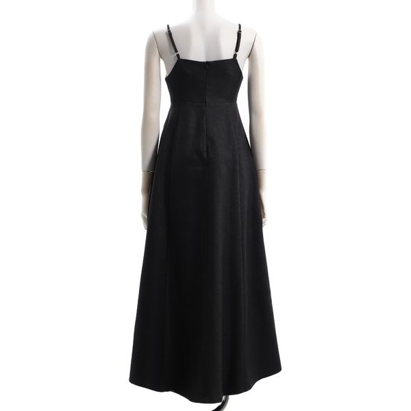 バックテールデザインハイウエストキャミソールワンピース