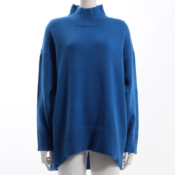 バックスリットデザインドロップショルダーニット