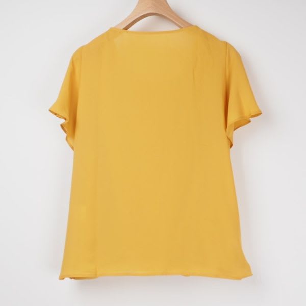 カシュクール袖フリルブラウス