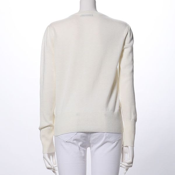 ゴールド釦ラウンドネックカーディガン