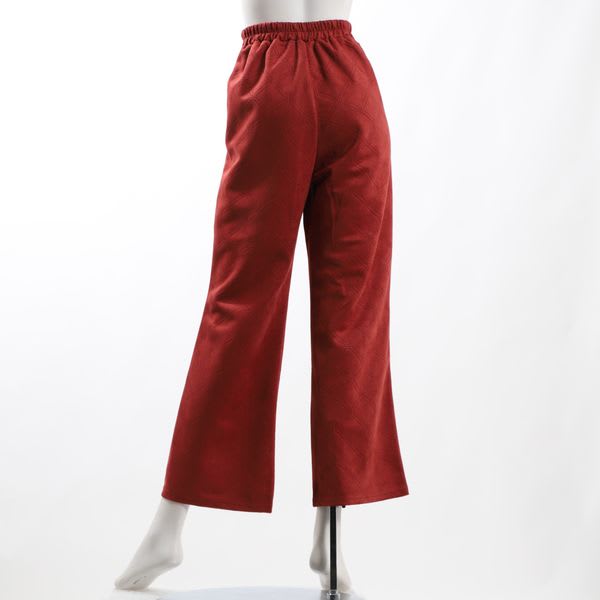 エンボス加工スエード調ワイドパンツ