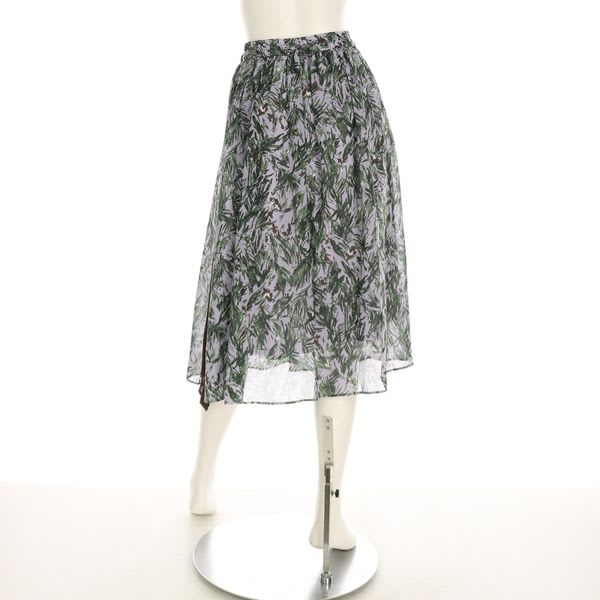 シアーボタニカルプリント総柄スカート