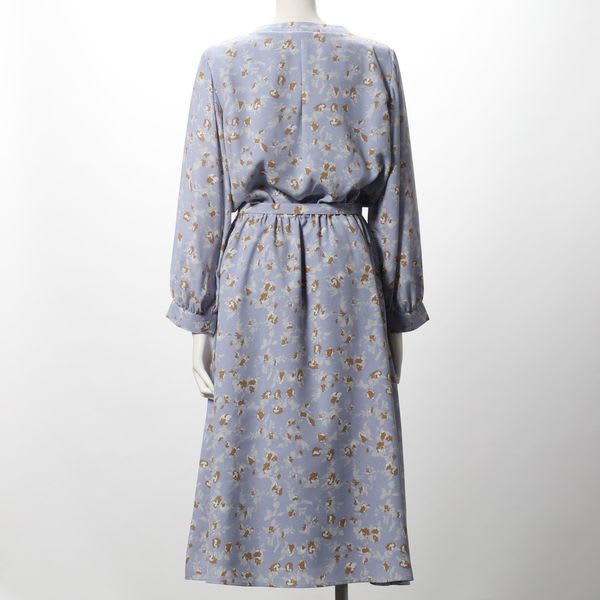 ウエストリボン小花柄ワンピース