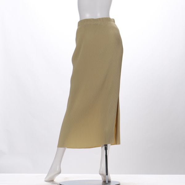細かなプリーツデザインロングタイトスカート