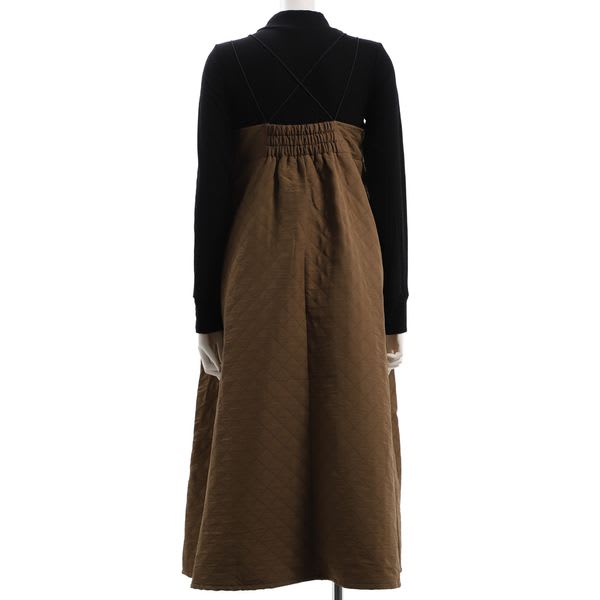 キャミワンピースリブカットソードッキングワンピース