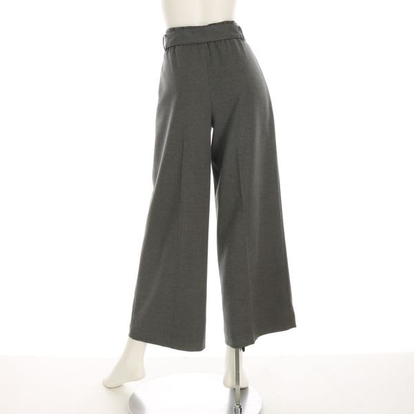 ベルト付きタック入りワイドパンツ