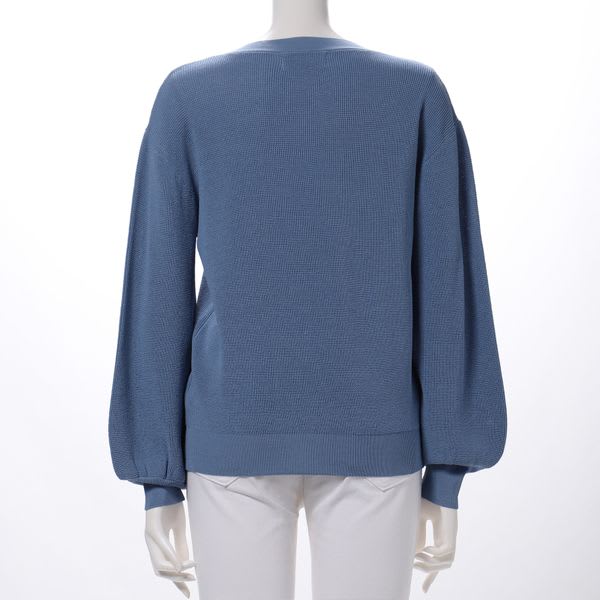 ボリュームスリーブワッフル編みニット