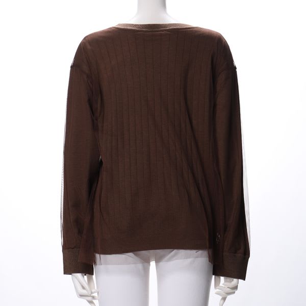 チュールレイヤードニット