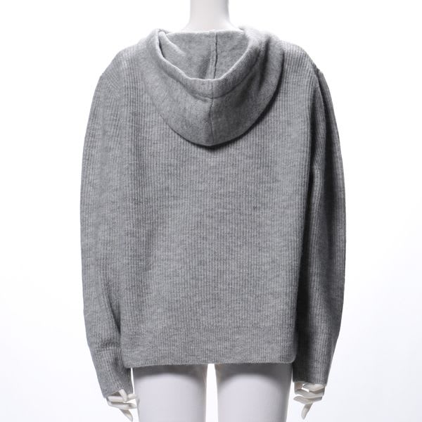 切り替え編みニットフーディー