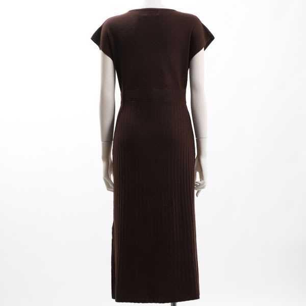 ウエストベルト付リブスカートワンピース