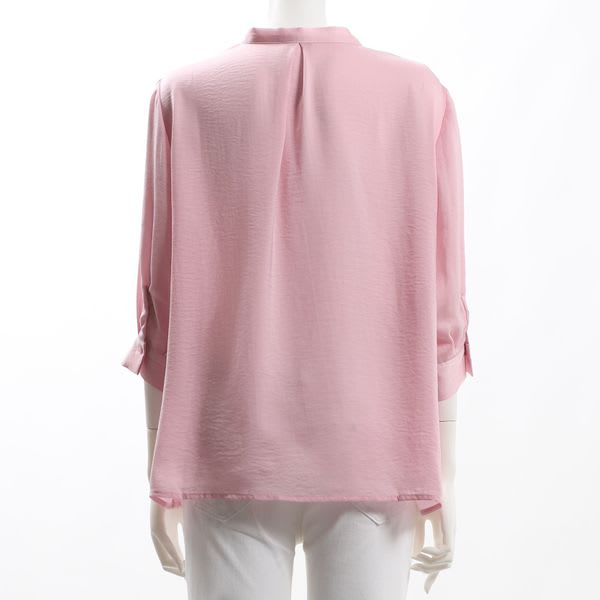 光沢サテンボウタイブラウス