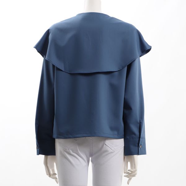 ビッグカラーフロントボタンブラウス