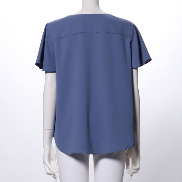 Vネックフレアスリーブブラウス