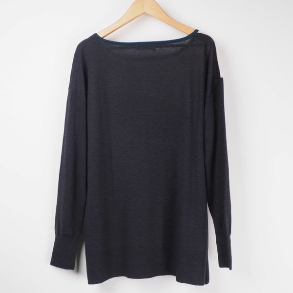 インターシャカラーブロッキングニット