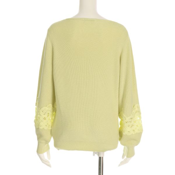 バテンレース切り替えニットプルオーバー