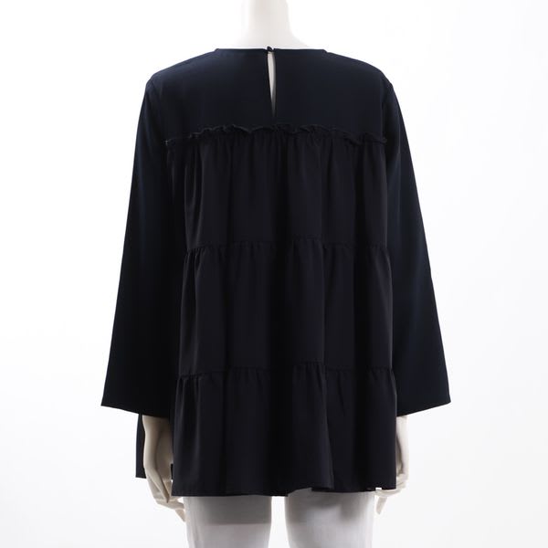 ティアードデザインラウンドネックブラウス