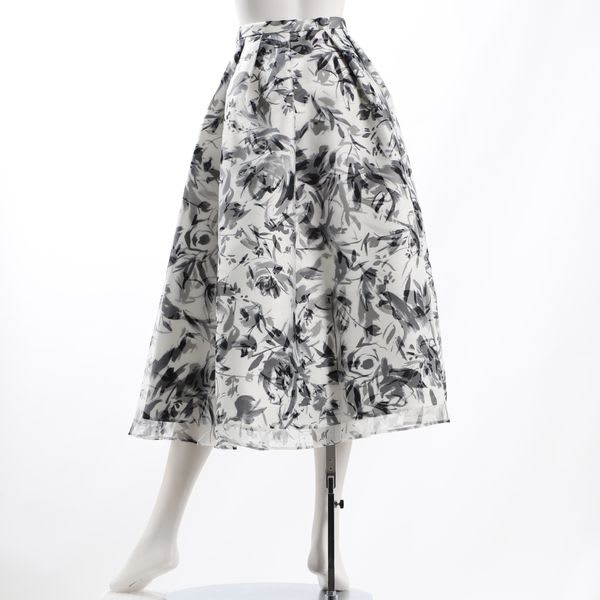 フラワーレイヤードプリントスカート